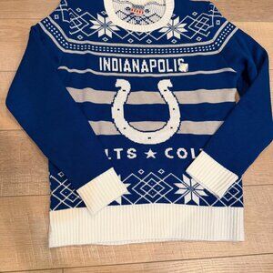 Indianapolis Colts Ugly Christmas Sweater Junk Food L Blue & White Knit Unisex H